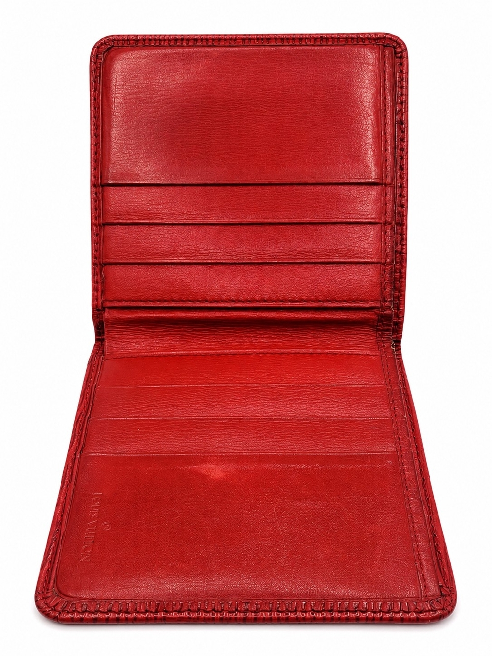 Louis Vuitton Red Epi Leather Men's Wallet with Embossed LV - Picture 5 of 7